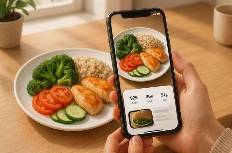 How to Count Calories for Weight Loss using a food scale, healthy balanced meals, and a calorie tracking app.